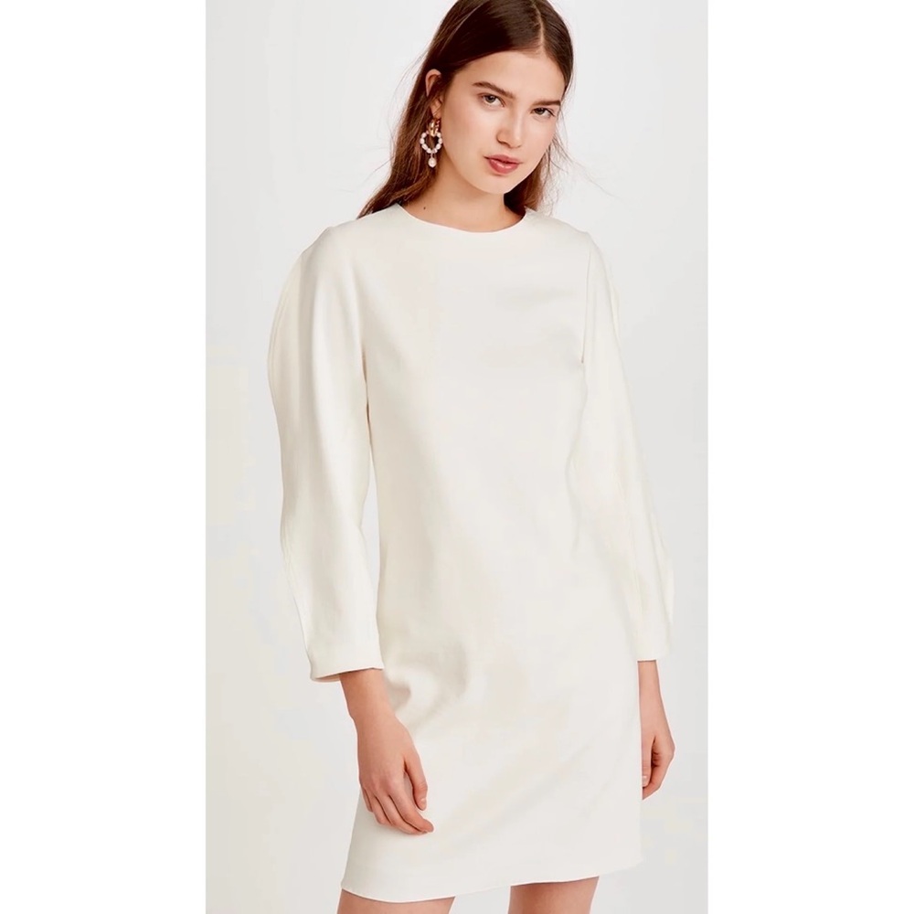 NWT Tibi white long sleeve shift mini classy dress